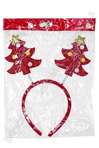 Новогодний ободок 23 см &quot;Ёлочка&quot; (SF-1708) красный