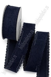 Лента вельветовая с перфорацией 3,8 см*10 ярд (SF-7315) темно-синий №50