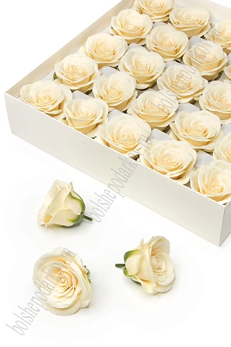Мыльные цветы &amp;quot;Роза&amp;quot; 6,5*6 см (25 шт) SF-7800, ванильный №3