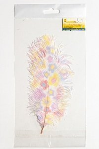 Перо декоративное 23*10 см &quot;Ромашки&quot; разноцветные