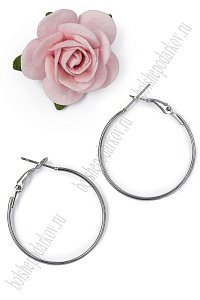 Основа для сережек колец 30*30 мм (20 шт) SF-7688, серебро