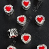 Бусины металл со стразами &amp;quot;Сердце&amp;quot; (5 шт) SF- 2502