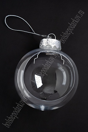 Пластиковая основа для декора 8 см &quot;Новогодний шар, с отверстием&quot; SF-3392
