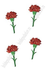 Лазерная вырубка из кожзама &quot;Гвоздика&quot; 2,7*5 см (10 шт) №4, несклеенная