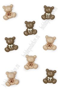 Кабошон "Мишка" 2,2*2,5 см (20 шт) SF-7346, ассорти №2