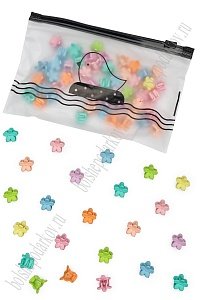 Заколка-крабик для волос  в косметичке "Цветочек" (50 шт) SF-7384