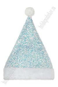 Новогодний колпак 40 см (SF-1719) белый