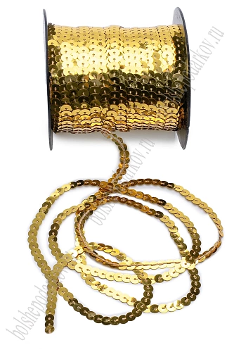 Пайетки 6 мм на нитке (SF-5755) золото №А1