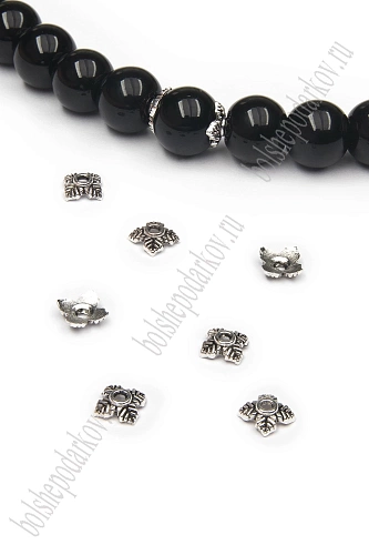 Шапочка для бусин 5*5 мм (100 шт) SF-7748, серебро