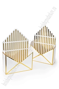 Коробка-конверт 20*30*7 см (10 шт) SF-7951, белый/золото