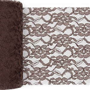 Фатин с узором &quot;Цветы&quot; 15 см*10 ярд (SF-2940) шоколадный №7