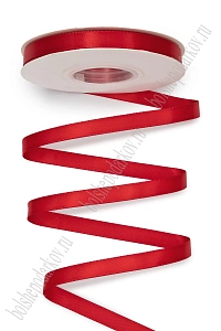 Лента атласная двусторонняя 1 см*25 ярд (SF-7881) красный №0021