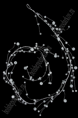 Гирлянда декоративная с кристаллами 120 см (SF-7996) серебро №3