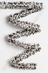 Тесьма отделочная 2 см*5 ярд "Бахрома с бархатом" (SF-2463) белый