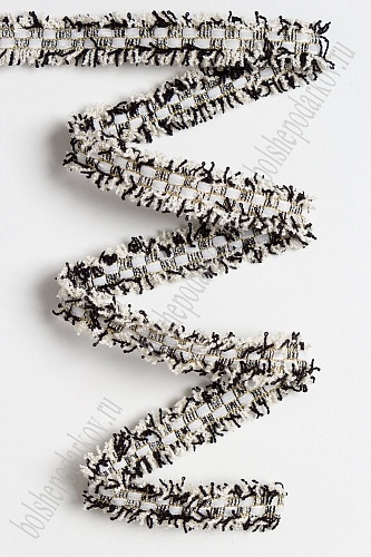 Тесьма отделочная 2 см*5 ярд &amp;quot;Бахрома с бархатом&amp;quot; (SF-2463) белый