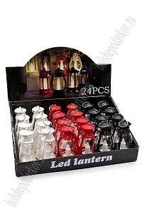 Набор фонариков светодиодных на батарейках 5*5*9 см (24 шт) SF-7553, №1 (теплый свет)