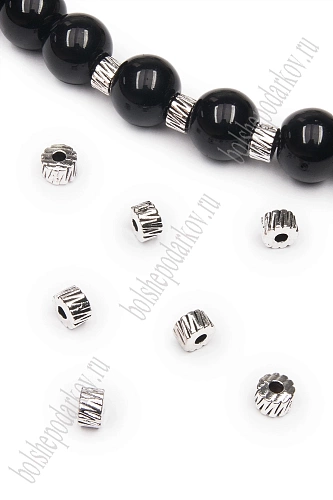 Бусина разделитель 5*3 мм (50 шт) SF-7750, серебро №51