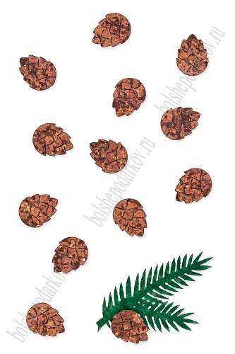 Лазерная вырубка из кожзама &amp;quot;Шишка&amp;quot; 1,5 см (30 шт)