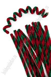 Проволока синельная двухцветная 50 шт (SF-3310) красный/зеленый