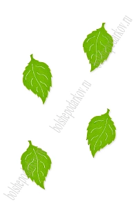 Лазерная вырубка из фетра &quot;Листик&quot; 4 см (10 шт) салатовый №933