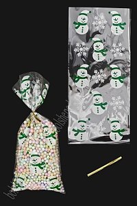 Пакеты фасовочные с рисунком &quot;Снеговик&quot; 12,5*27 см (50 шт) SF-7824