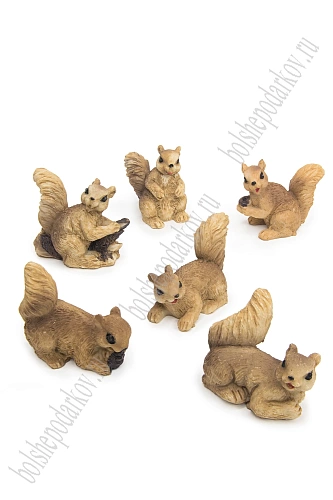 Фигурка миниатюрная &amp;quot;Белочка&amp;quot; 2,5*4 см (6 шт) SF-8049, в ассортименте