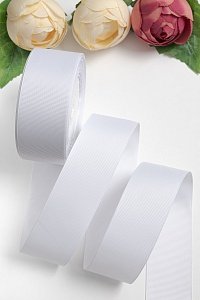 Лента репсовая 4 см*20 ярд (SF-3452) белый №01