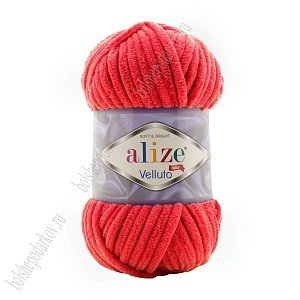 Пряжа &quot;Velluto&quot; 100 г*68 м (5 шт) красный №56