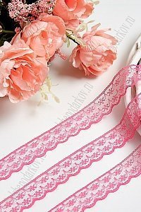 Кружево 2 см*20 ярд (SF-601) ярко-розовый