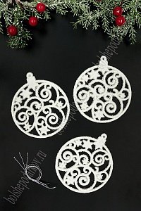 Новогодние украшения &quot;Шар&quot; 8,5 см (3 шт) SF-6127