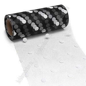 Фатин &quot;Крупный горох&quot; 15 см*15 ярд (SF-3779) черный/белый