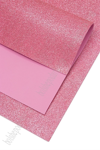 Фоамиран глиттерный А4, 2 мм Premium (10 листов) SF-1955, розовый №005