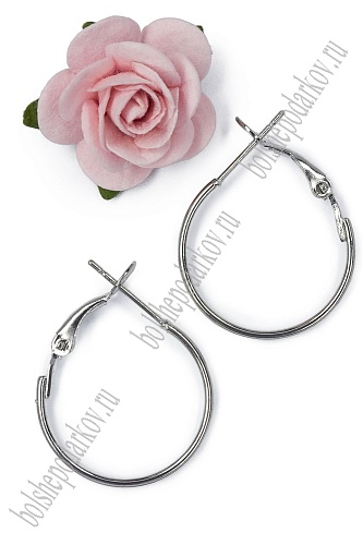 Основа для сережек колец 25*25 мм (20 шт) SF-7687, серебро