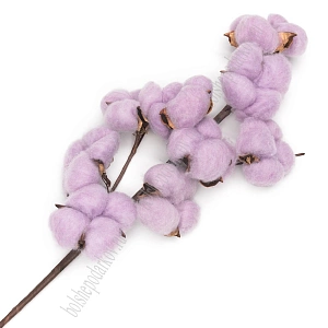 Веточка декоративная 50 см &quot;Хлопок&quot; (SF-1908) сиреневый