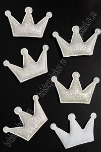 Патч с переливом &quot;Корона&quot; 6,5*4,5 см (10 шт) SF-3781, белый