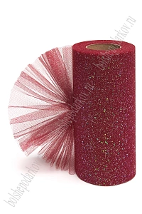 Фатин с блестками 15 см*25 ярд (SF-604) бордовый №22