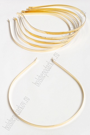 Ободки для волос металл 6 мм (50 шт) SF-1254, золото