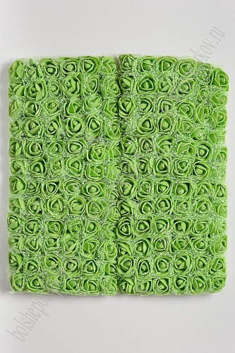 Головки цветков &amp;quot;Розочка&amp;quot; на веточке с сеточкой, 144 шт (SF-043) салатовый