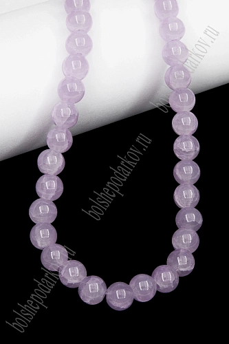 Бусины круглые на леске 8 мм (SF-8081) кварц имитация фиолетовый