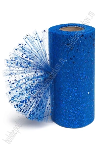 Фатин с пайетками 15 см*25 ярд (SF-605) синий №13