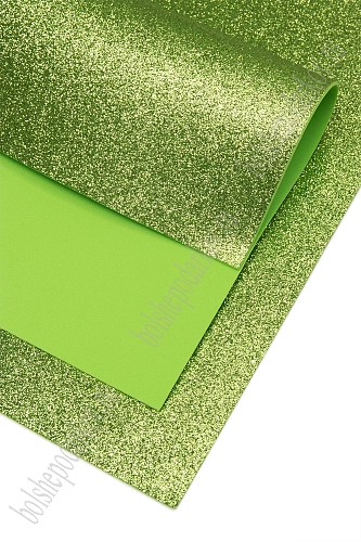 Фоамиран глиттерный А4, 2 мм Premium (10 листов) SF-1955, фисташковый №2034
