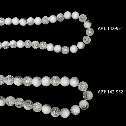 Бусины круглые на леске 8 мм (SF-8078) сахарный кварц имитация молочный