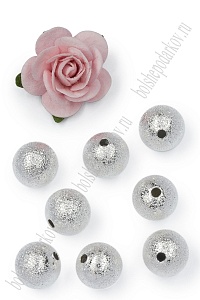 Бусины 10 мм (10 шт) SF-7704, светлое серебро