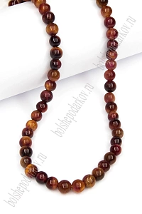 Бусины круглые на нитке 6 мм (SF-7590) тигровый глаз микс №2