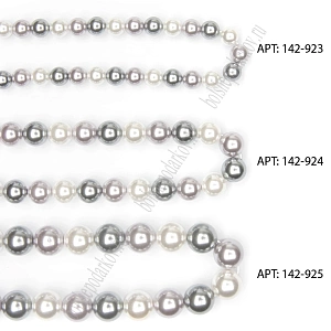 Бусины круглые на нитке 6 мм (SF-8068) жемчуг микс №2