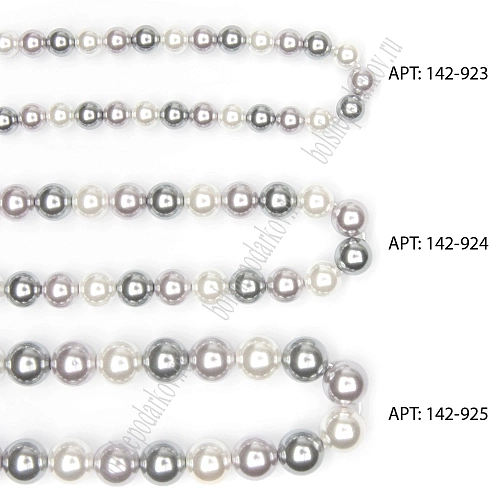 Бусины круглые на нитке 6 мм (SF-8068) жемчуг микс №2