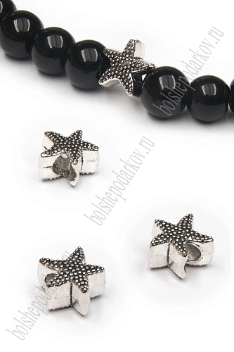 Бусина разделитель 12*12 мм (10 шт) SF-7750, серебро №49