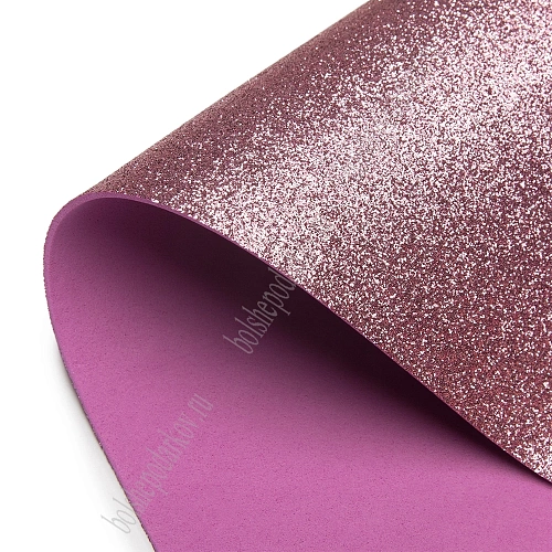 Фоамиран глиттерный 2 мм, 40*60 см Premium (10 листов) SF-3010, сиреневый №2009