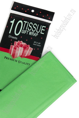 Бумага тишью 50*66 см (10 листов) SF-914, зеленый №360