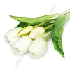 Веточка декоративная 33 см, 31 см &amp;quot;Тюльпан&amp;quot; (5 шт) SF-8137, белый